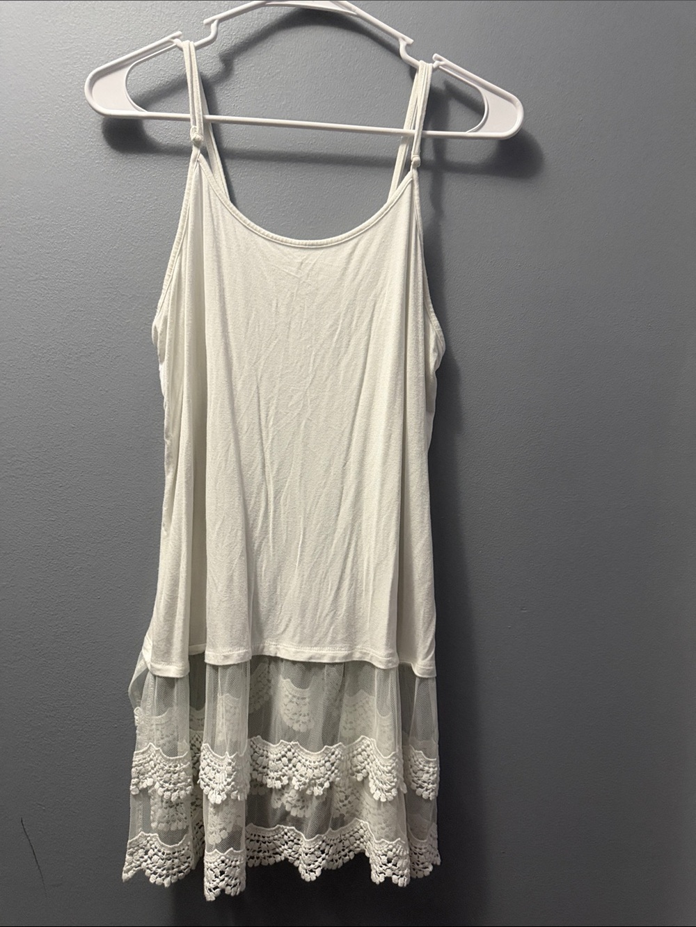 Grace & Lace Cream Lace-Hem Camisole Tank